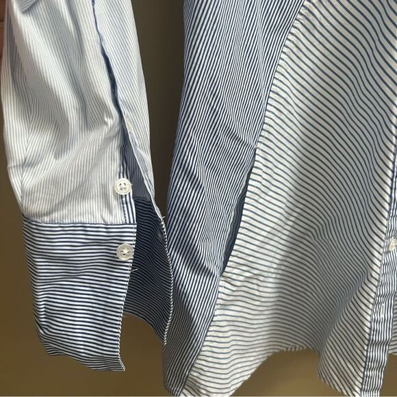 Chico's Blue Striped Button Down Shirt - Picture 4 of 8